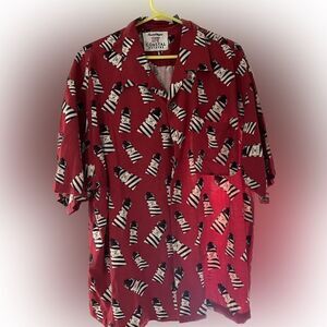 Coastal Estates Men’s Hawaiian 100% Silk Short Sleeve Button Up Size XL